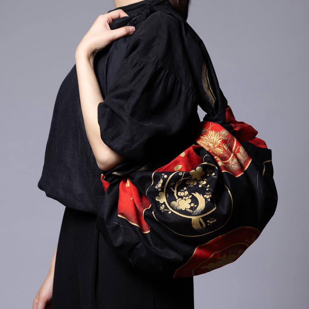 Musubi Furoshiki 120 Setsugekka Cotton Bowl, Black, 120cm, 100%