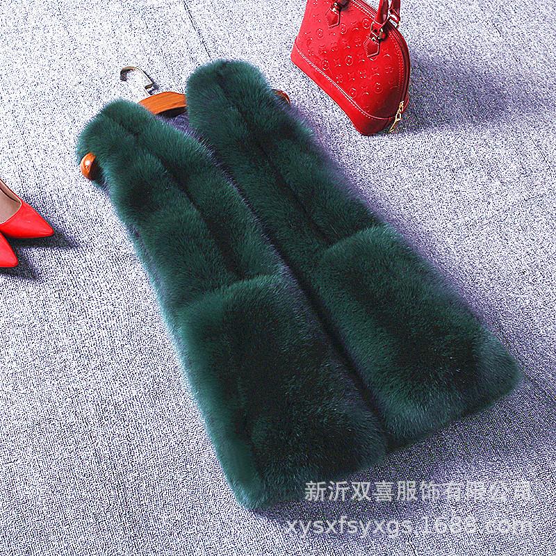 Haining γούνα χειμώνας νέα ζεστή γούνινη γιλέκο γυναικείο μεσαίο και μακρύ κορεατική έκδοση στενή γραμμή παλτό από απομίμηση γούνας αλεπούς