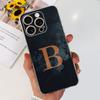 For iPhone 16 Pro Max 16 Plus Bumper Case Clear Soft TPU Coque Cover For iPhone16 16+ Initials Letter Pattern Silicone Funda