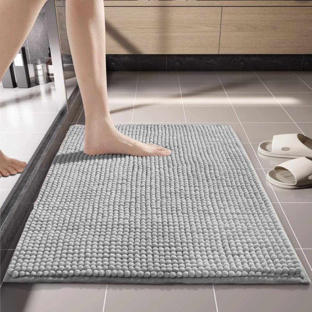 Absorbent Bath Rug Non-slip Living Room Carpets Household Chenille Bathroom Mat  Bedroom