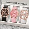 3pcs/set Elegant Quartz Ladies Watch - Stylish Round Dial with PU Leather Strap Perfect Gift Choice