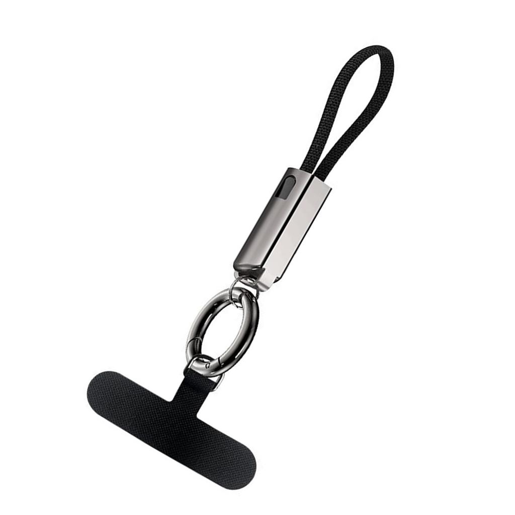 Short USB C to C Cable 16CM for PD65W Fast Charging 3A Keychain Attachment Zinc Alloy Phone Lanyard Data Cable