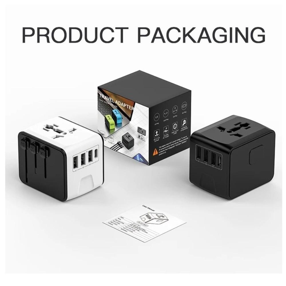 4 USB Ports Universal Travel Adapter High Speed GaN Travel Adapter  Worldwide Use