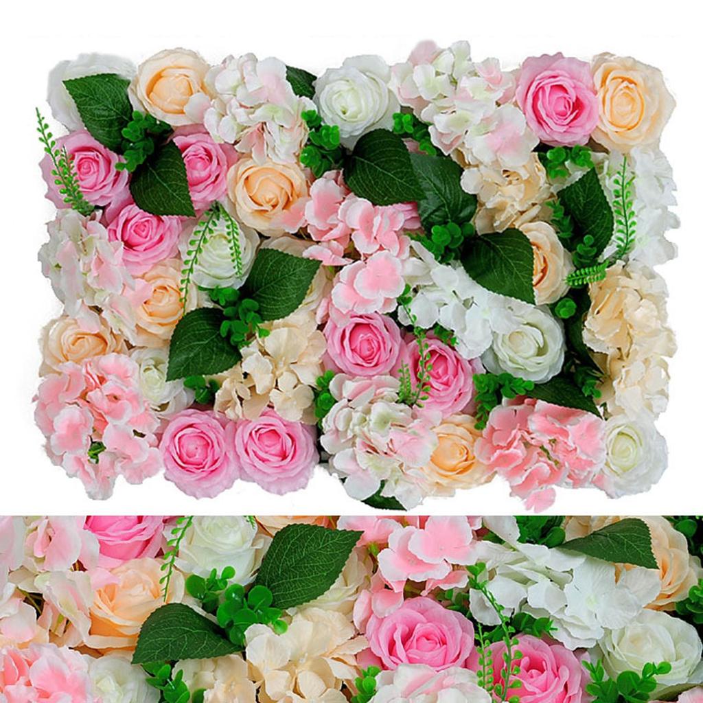 Artificial Flower Wall Panel Rose Flower Backdrop for Wedding Stage Home