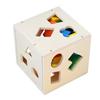 Wooden Kids Shape Sorting Toy 15 Holes Building Block Cube Box Geometric Shapes Matching Toy