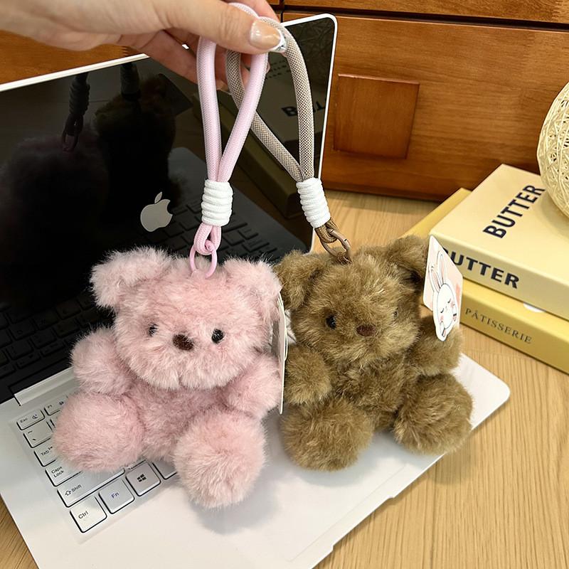 Cute Plush Bear Keychain With Scented Bean Bag Decor For Bags And Gifts