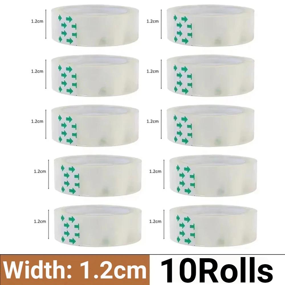 10/5/3/1Rolls Transparent Tape Refills Wrapping Tape Roll 0.8cm 1.2cm 1.8cm High-viscosity Adhesive Tapes Home School Supplies