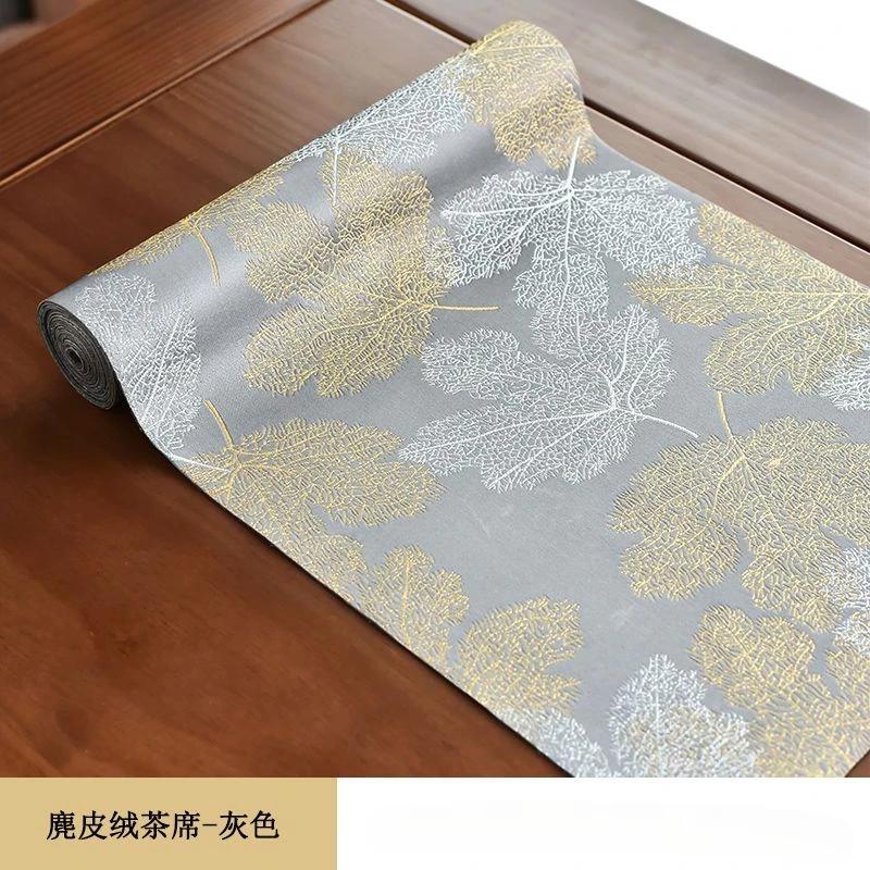 Brocade Flower Tea Mat Household Table Decoration Light Luxury Thickening Waterproof Tablecloth West Array Woven Dry Tea Mat New