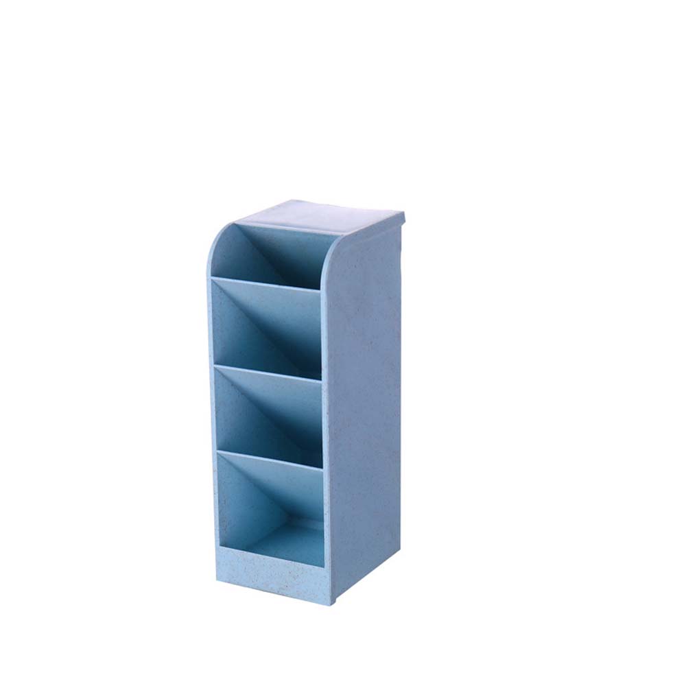 Pen Holder Plastic Slant Organiser Transparent Multi-Compartment Organiser Desktop Kids Four Compartments