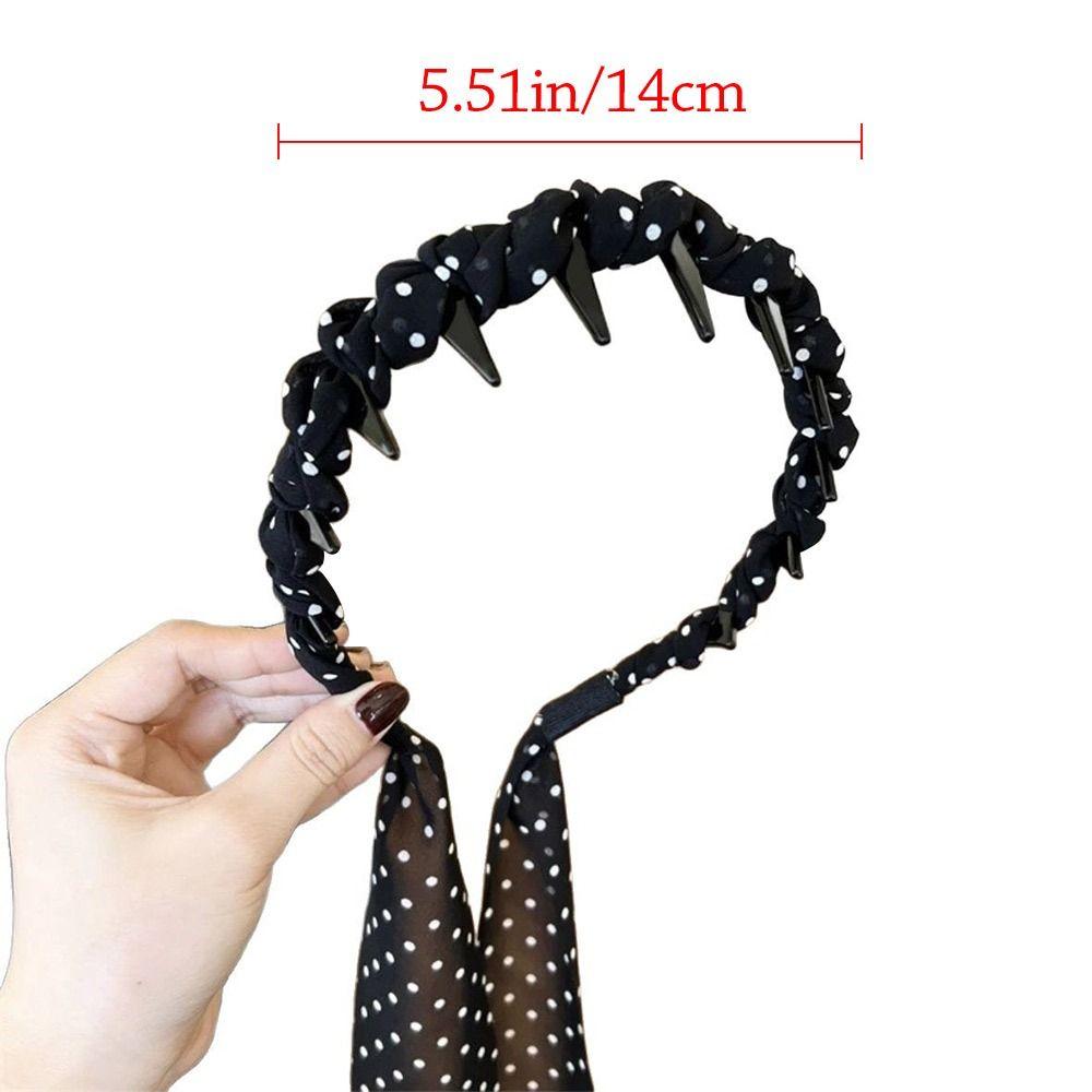 Elegant Dot Ribbon Headband Anti -Slip Hair Tie Fashion Hair Accessories  for Women Girls