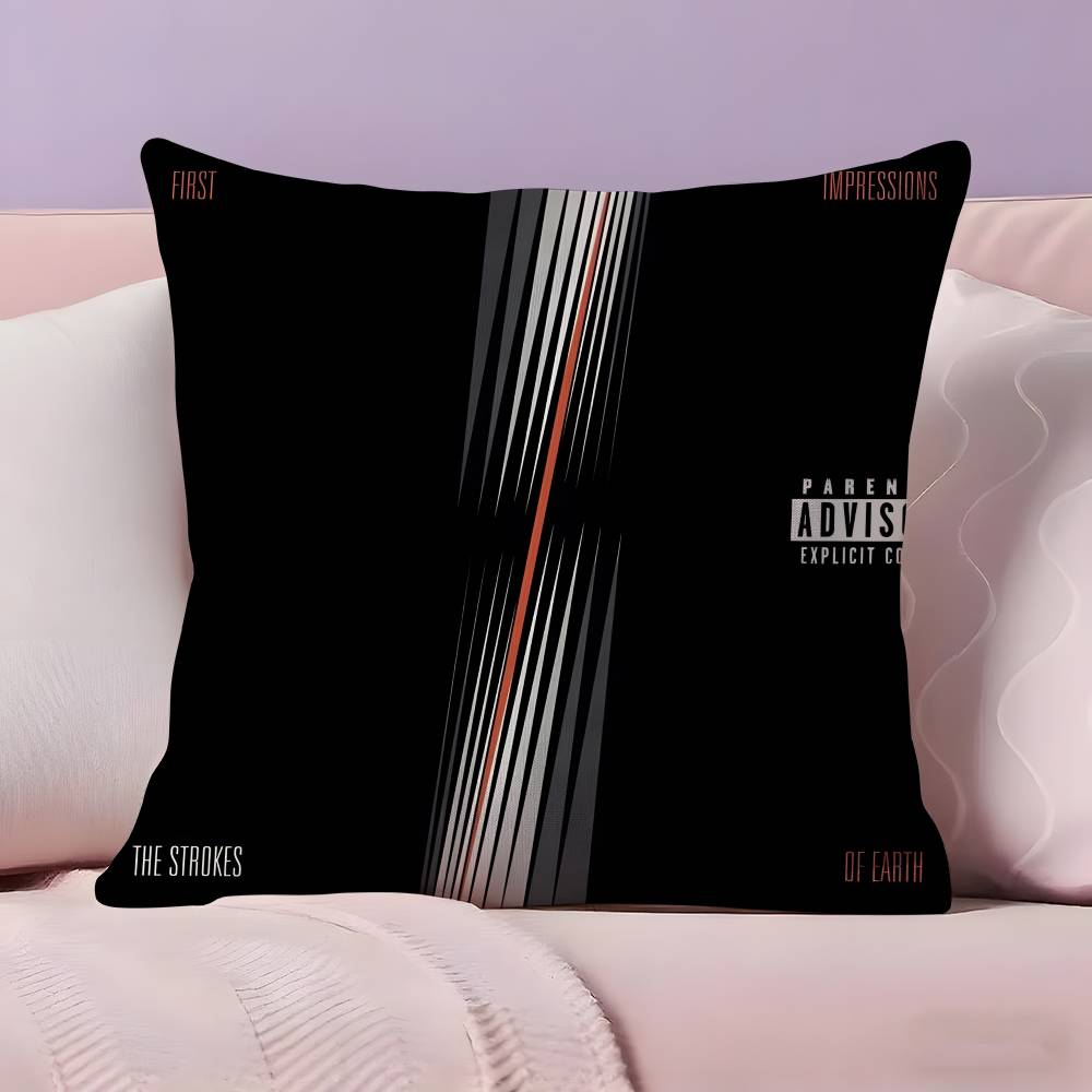 Rock Band The Strokes Album Pillow Case Ultra Soft Skin Friendly Fabric Cloud Like Comfort & Concealed Zipper 12x12Inch