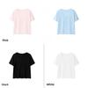 Cotton Blend T Shirt For Women With Color Block Piping Casual Summer Wear
