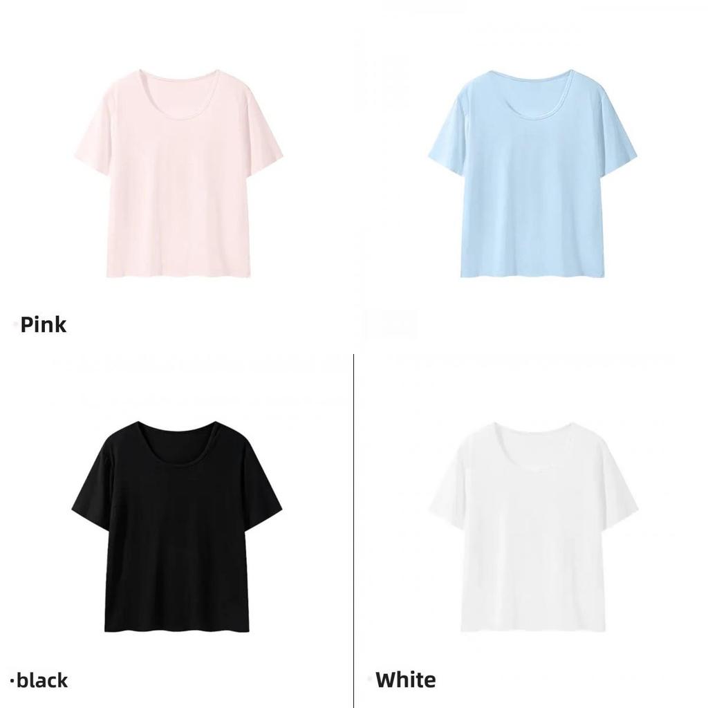 Cotton Blend T Shirt For Women With Color Block Piping Casual Summer Wear