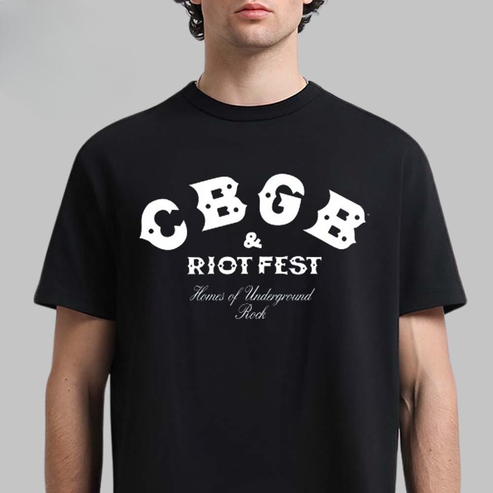 New Riot Fest 2025 Douglass Park Chicago Merch On September 19-21 2025 Funny Cat Art with Lineup Two Sided T-Shirt