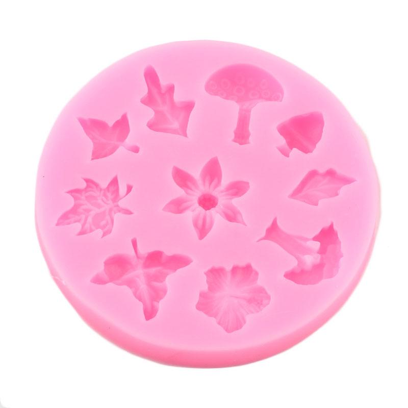 Flower Leaves Silicone Moulds DIY Cupcake Topper Fondant Moulds Candy Chocolate Gumpaste Mould Cake Decorating Tools Clay Moulds