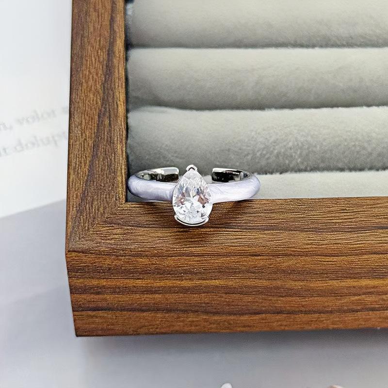 Enamel Color Butterfly Ring French Niche Exquisite Ring Middle Ancient Small Fresh Super Fairy Temperament Open Index Finger Ring