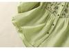 2025 Women's Retro Linen Shirt: Elegant Stand Collar, Single-Breasted, Embroidered Design