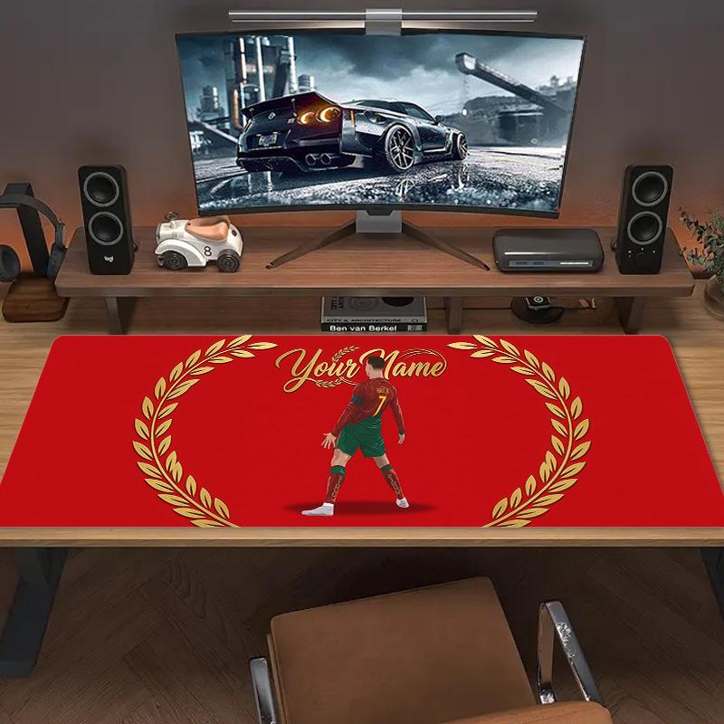 Cr7 Custom Name Large Size Mouse Pad Large Gaming Table Cushion Non-slip Laptop Tablet Big Mousepad XXL Mat Mini PC Playmat With Lock edge