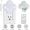 Plug In Night Light Remote Control LED Nightlight, 2 Pcs Dimmable Lamp, 3 Colors, Timer 15/30/60 Min Wall Lighting for Baby Nursery, Bedroom, Kid