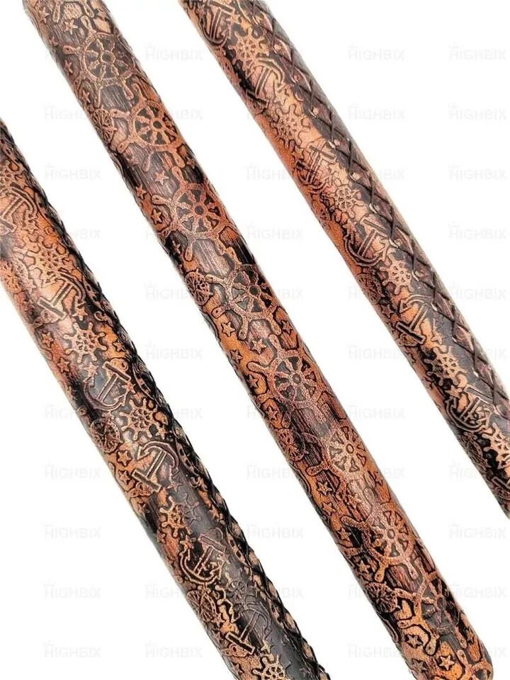 Walking Hand Cane Stick Handmade Leather Raped Designer Unisex Walking Cane