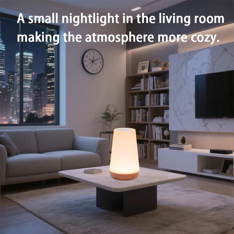13 Colors Night Light Touch Dimmable Remote Control USB Charging Emergency Lighting RGB Portable Bedside Lamp for Home
