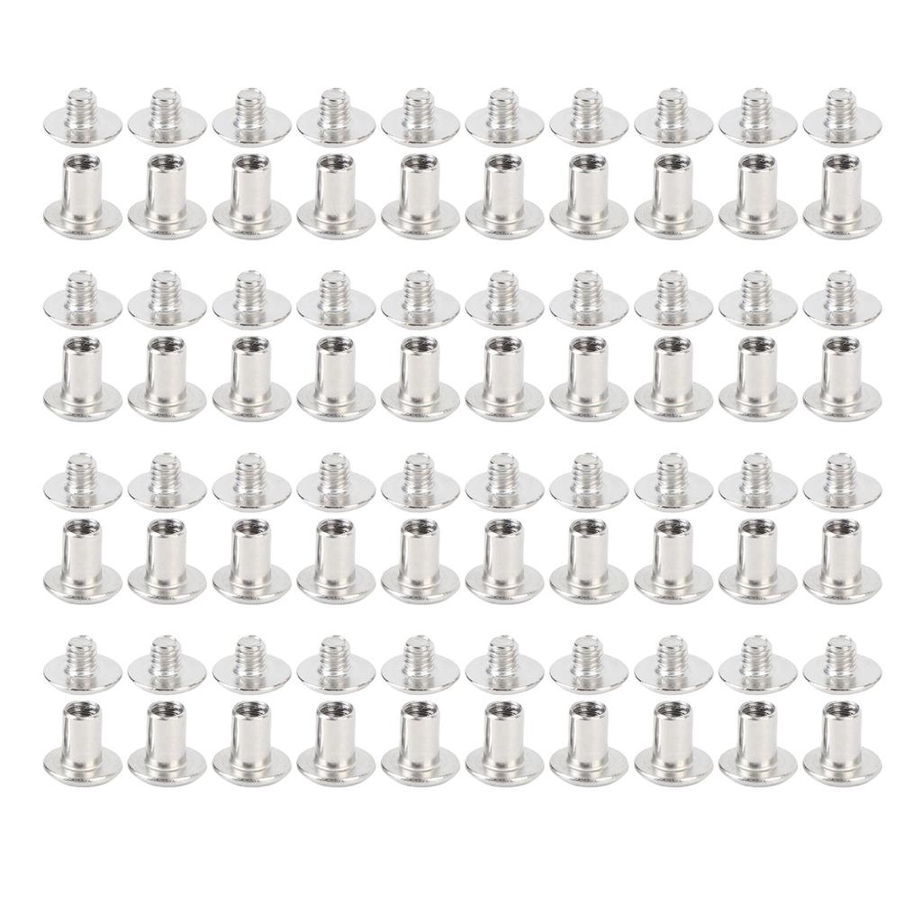 50 Set Nituri cu Șuruburi cu Cap Rotund M4 Oțel Inoxidabil Multifuncțional Stâlpi de Legare Cărți Cui