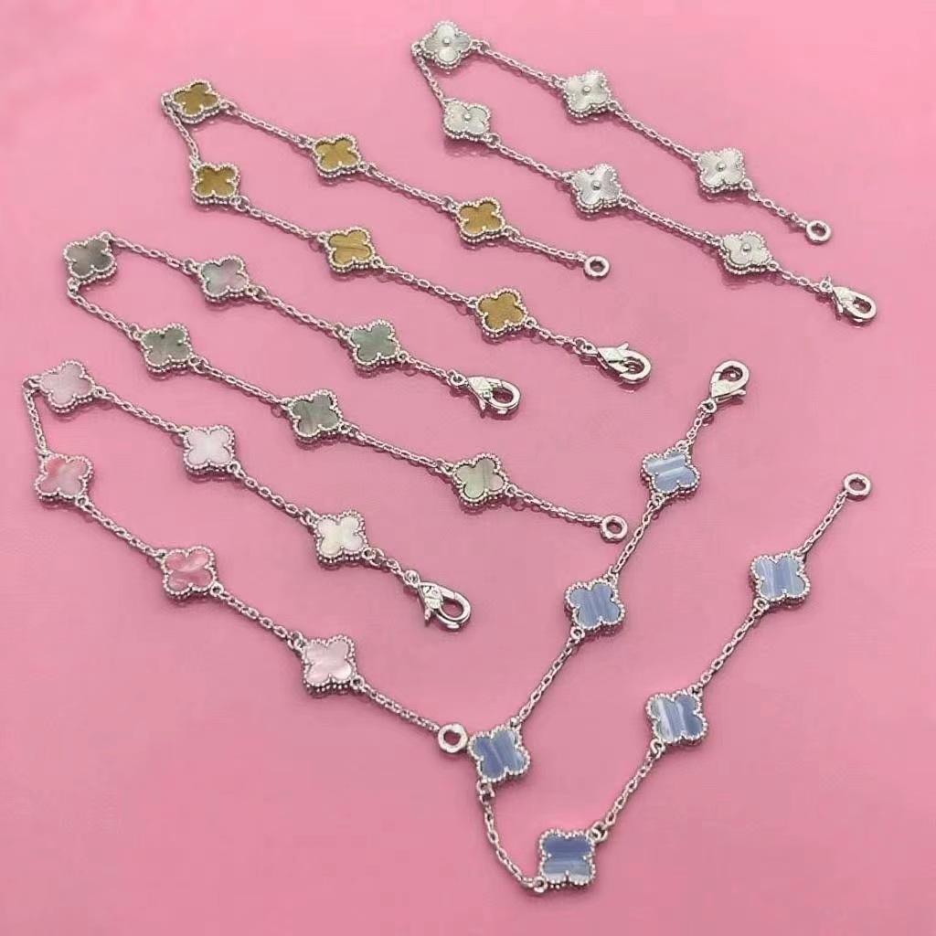 High-quality Mini Four-leaf Clover Red Agate Six-flower Bracelet Female Celebrity High-end Ladies Bracelet