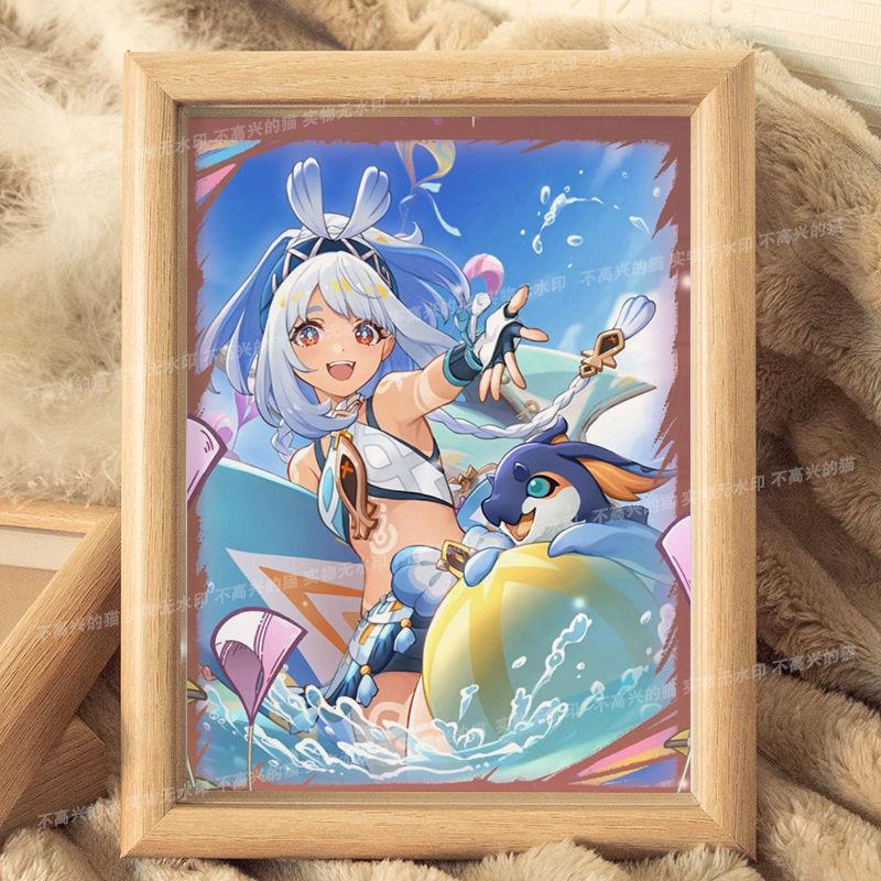 7Inch Genshin Impact Marani Game Photo Decorative Stand/Wall Hanging/Shelf Ornament for Dormitory/Study Room