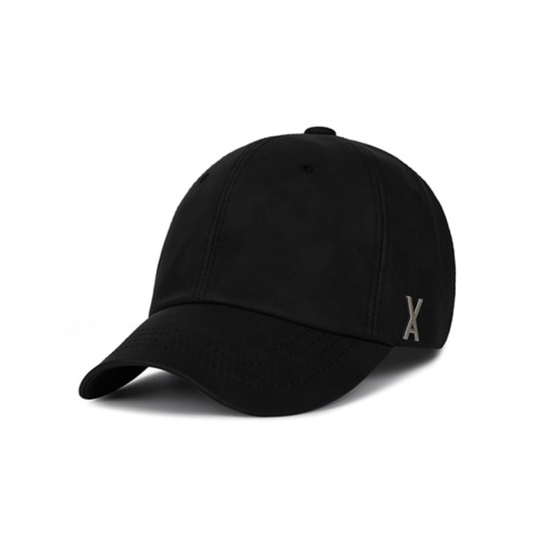VARZAR VA Studded Vegan Leather Ball Cap Black
