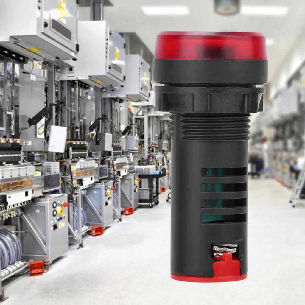 10 Peças BERM? Campainha LED AD16?22SM Luz Vermelha Piscante Lâmpada Indicadora de Alarme com Buzzer ACDC12V