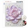 Handmade Framed Pearl Bead Painting Kit Elegant Pastel Camellia Flower 3D Shiny Canvas Art Ready to Display Home Decor Birthday Gift Idea