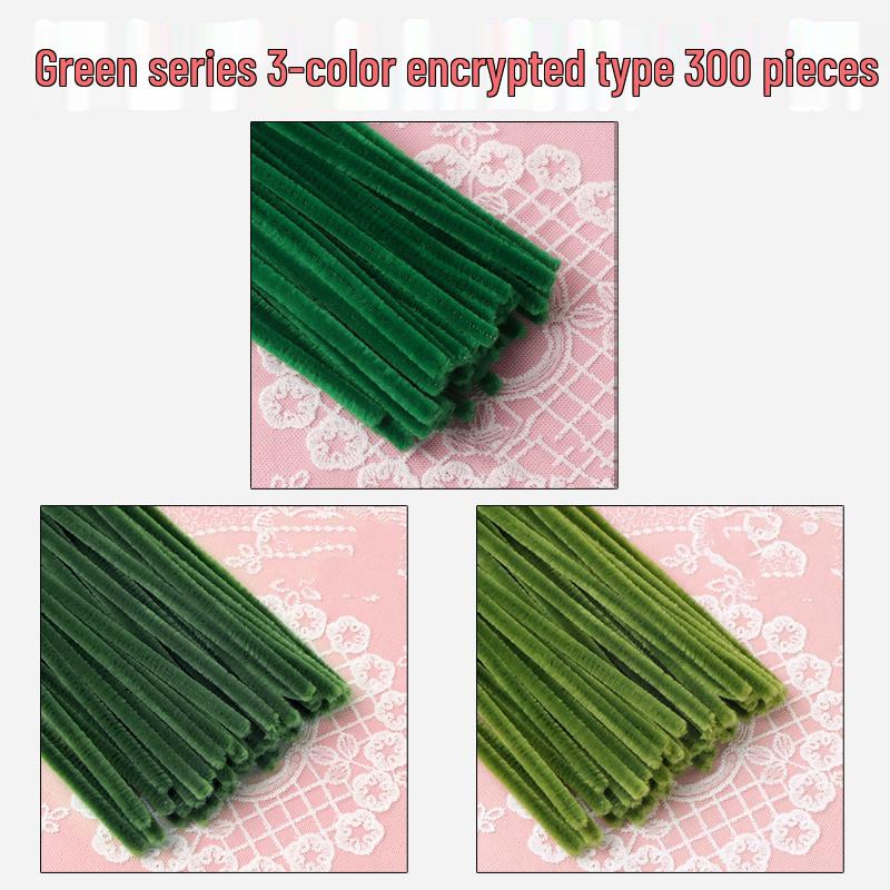 Thickened White Chenille Pipe Cleaners - Mixed Colors for DIY Bouquet Crafts