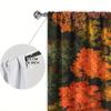 2pcs Autumn Red Leaf Forest Printed Curtain for Home Decor - Rod Pocket Window Treatment for Bedroom, Office, Kitchen