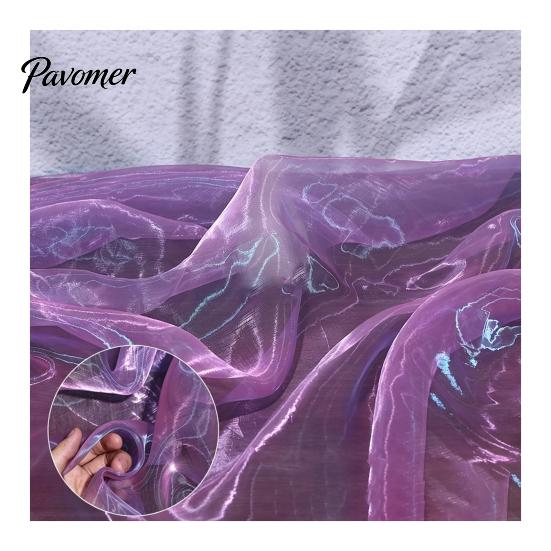 Transparentes Material für Bühnendekoration 1 Yard Zweifarbiges durchsichtiges Organza-Gewebe, 60 Zoll breit schillerndes seidig weiches Gewebe Babyparty-Dekorationen