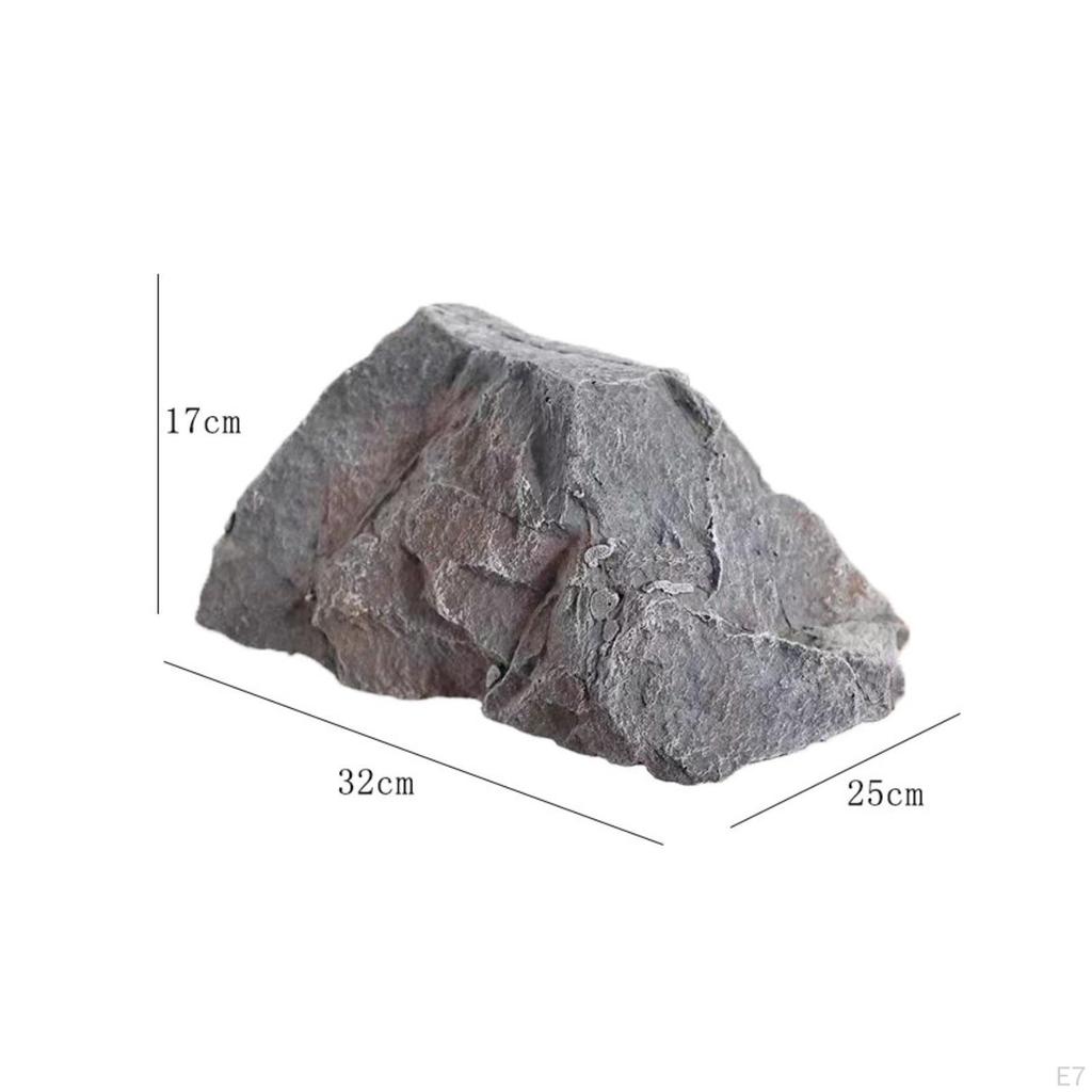 Foam Boulder Lightweight Faux Rock Rugged Surface Stone for Garden Display Gray 1