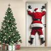 Christmas Door Decorations Covers Holiday Santa Claus Photo Booth Props Christmas Door Wrap Cover For Indoor Outdoor Home