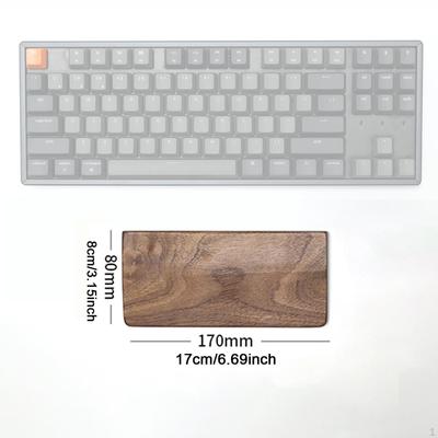 Holz Tastatur Handgelenk Rest Anti Slip 6,69x3,15 zoll Leicht zu Reinigen Zubehör Büro Gaming