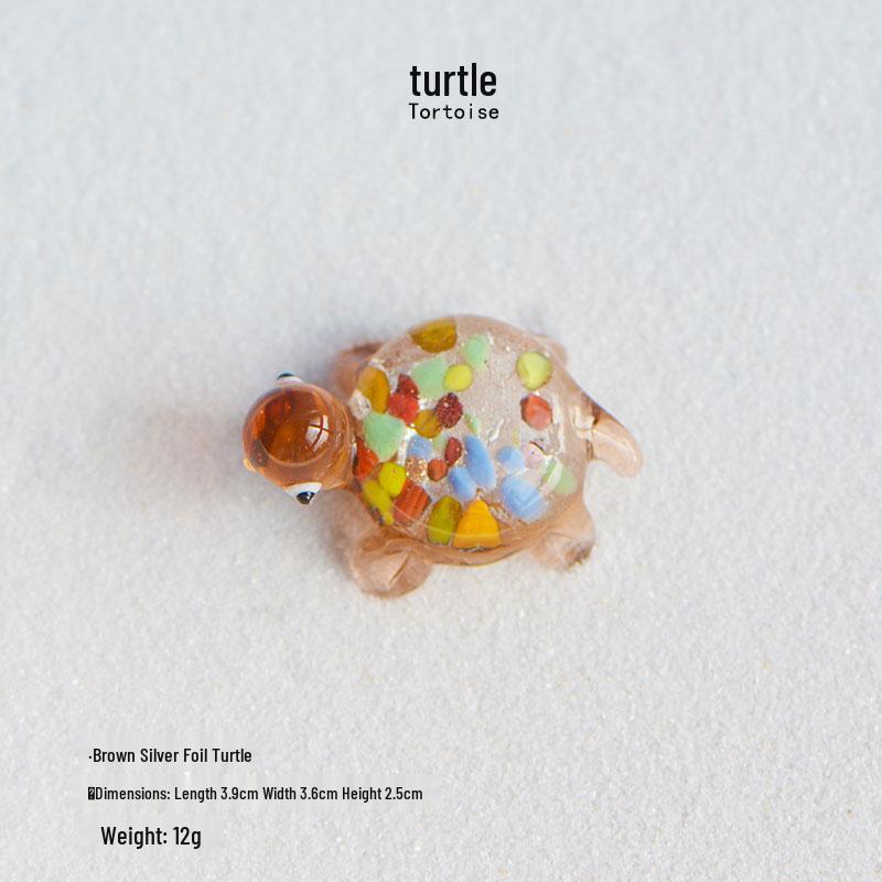Handcrafted Glass Cartoon Animal Ornaments - Crab & Turtle Decor