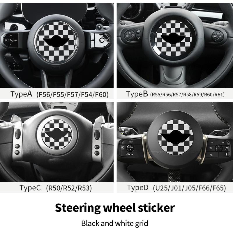 Adesivo per Volante Auto Per Mini Cooper F56 F55 F60 R56 R60 F65 U25 Countryman Adesivi in Pelle PU Accessori Interni Auto