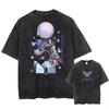 Demon Slayer Uzui Tengen Anime T Shirt Men  Women Cotton Vintage Washed Tshirt Oversized Harajuku Streetwear Tshirt Casual Tops