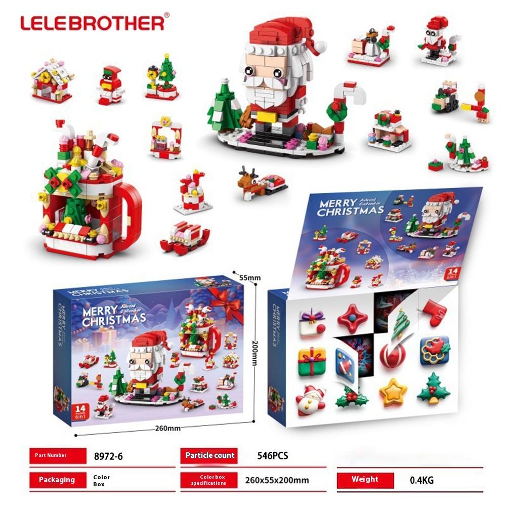 Merry Christmas Toy Tree Building Clamping Blocks Bricks Christmas Village Toys Gift Decorations Figurine for Diy Christmas Gift