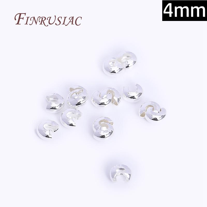 3mm/4mm Open Crimp Bead Covers 18K Real Gold Plated Round Covers For Crimp End Beads, DIY Jewelry Making Supplies Wholesale