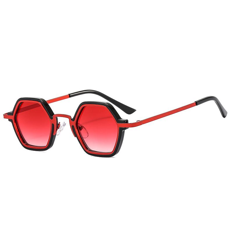 SHAUNA Retro Punk Men Polygon Square Sunglasses Fashion Clear Ocean Gradient Lens Eyewear Women Trending Sun Glasses UV400