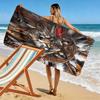 Native Indian Wolf Print Beach Towel, Large Soft Quick Dry Towel for Beach Camping Swimming