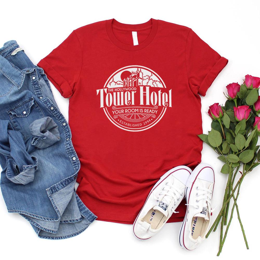 Tower of Terror T-Shirt Tower Hotel Shirt WDW Tshirt Women Summer Causal Short Sleeve Tops Graphic Tees