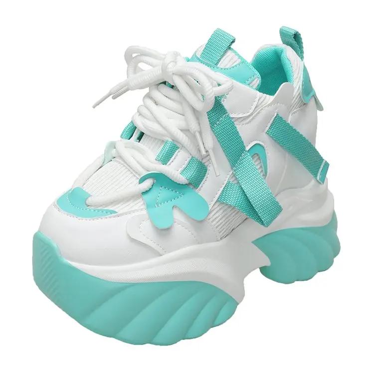 Fashion high-quality New Women Platform Sneakers Mesh Casual Chunky sneakers Heels Wedges Breathable Height Increasing Shoes Woman
