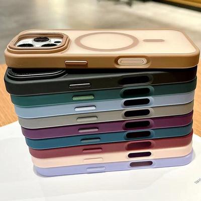 Magnetic Semi-Transparent Matte Phone Case for iPhone 16 Pro Max/15/14 Pro/13/12/11