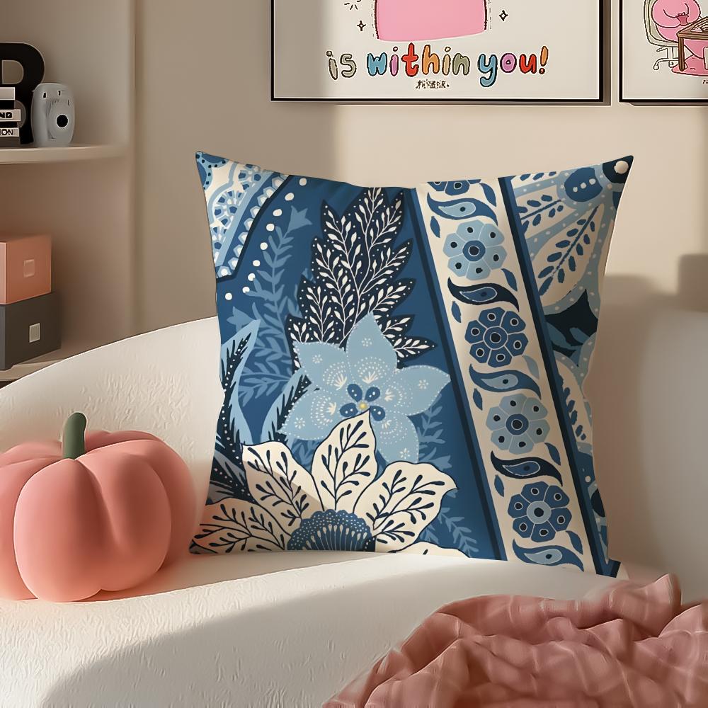 Vibrant Intricate Indonesian Art BBadik Indonesia Cushion Cover Pillowcase Short Plush Invisible zipper Room Sofa Cushion Cover