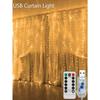 3*3m LED Curtain Lights USB Powered 8 Mode Remote Control Fairy String,Decoration Lights For Garland Wedding Home Bedroom