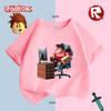 Adorable Roblox Character Print Kids T-Shirt, Comfortable and Stylish Gaming-Inspired Tee for Young Gamers